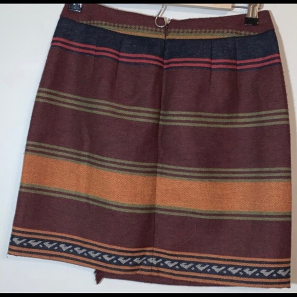 LOFT Southwestern Blanket Faux Wrap Stripe Skirt - Picture 3 of 5